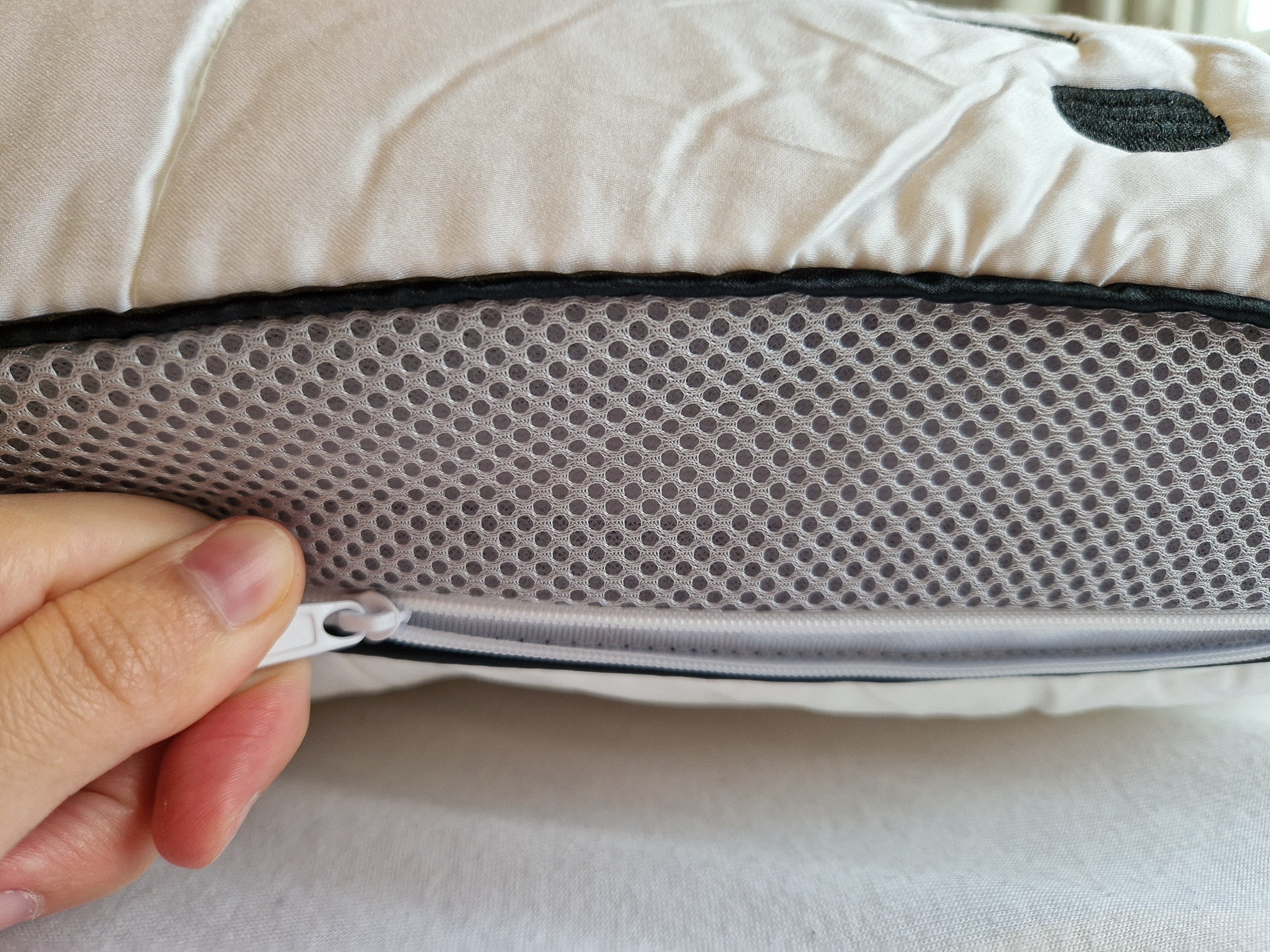 Unzipping Panda Hybrid pillow cover